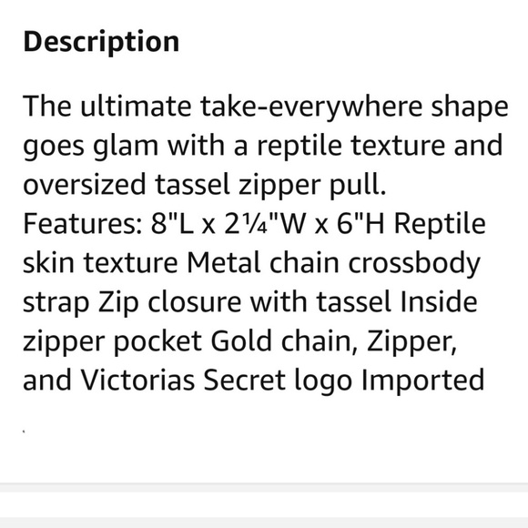 Victoria's Secret - Limited Edition Silver Purse Crossbody Tassel and Chain - Picture 7 of 7